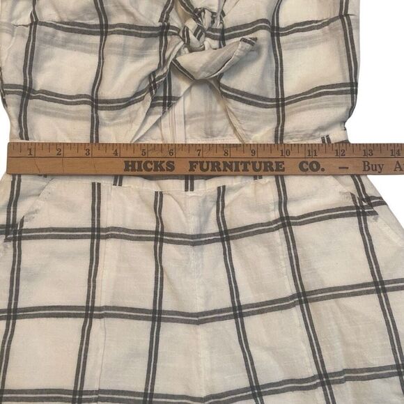 Abercrombie & Fitch Gray and White Plaid Cut Out Halter Strap Romper Women Sz  2 - Picture 7 of 12